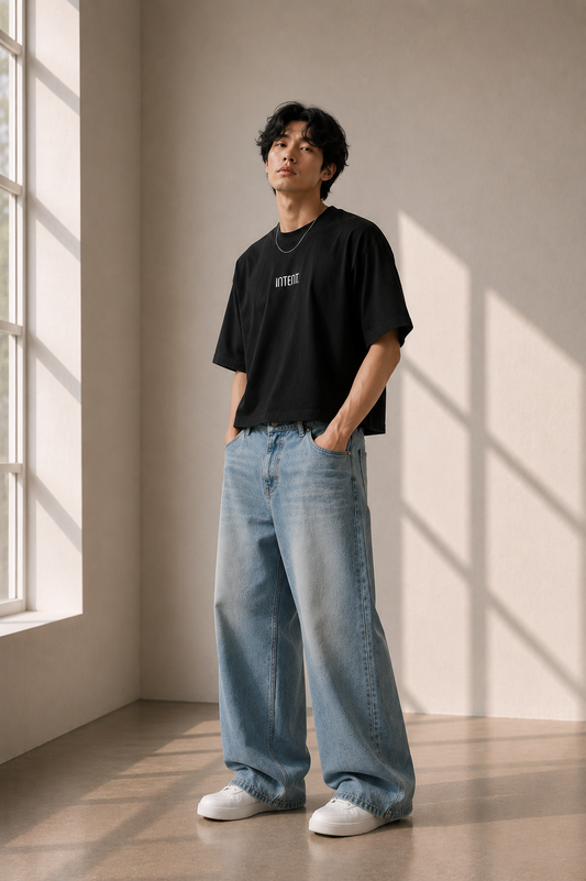 Bamboo Oversize T-shirt - Black | 280 GSM Bamboo French Terry Tee