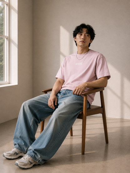 Bamboo Oversize T-shirt - Mauve Chalk | 280 GSM Bamboo Tee